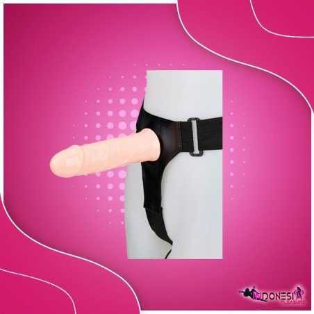 LeLuv 8 Male Hollow Vibrating Strap On