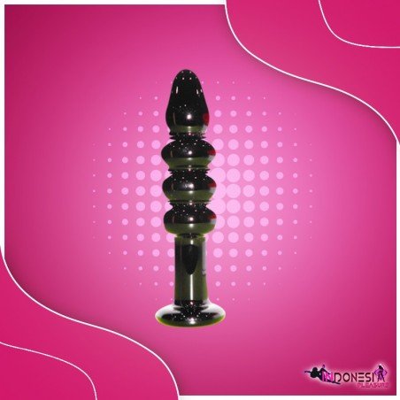 Black Beaded Glass Dildo Sex Toy