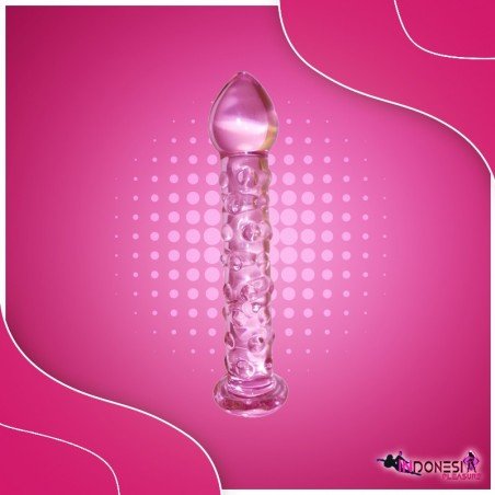 Dotted Purple Glass Dildo